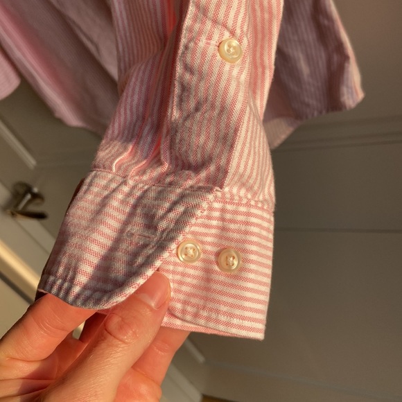Polo Ralph Lauren - pink/white seersucker dress shirt - Picture 4 of 14